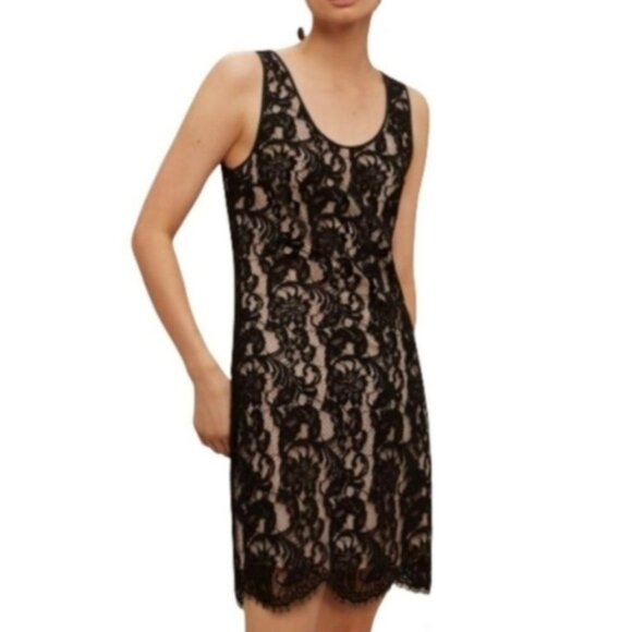 ARITZIA Wilfred hemon lace crochet mini dress black and nude  XS - Picture 10 of 10
